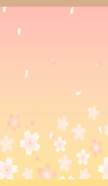 [LINE着せ替え] かわいい桜 薄茶と黄色の画像1