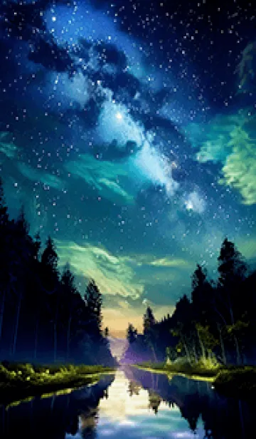 [LINE着せ替え] 綺麗な星空の夜景着せかえ#485の画像1