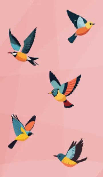 [LINE着せ替え] light pink かわいい小鳥の画像1