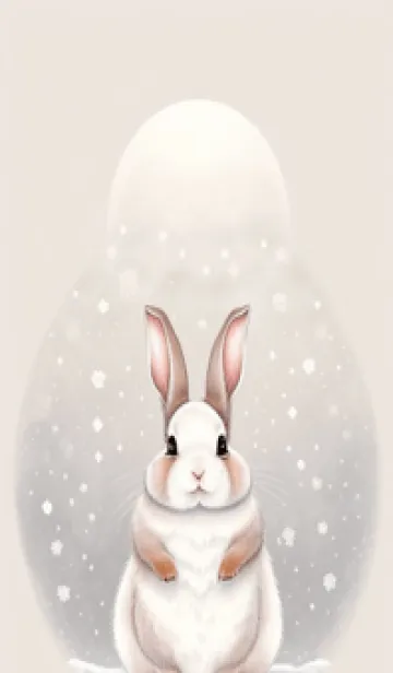 [LINE着せ替え] ふわふわのうさぎ v9Aixの画像1