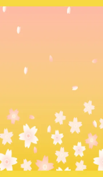 [LINE着せ替え] かわいい桜 黄色の画像1