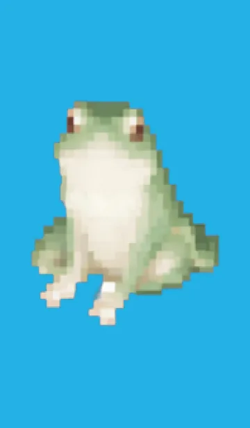 [LINE着せ替え] カエルのドット絵のきせかえ Blue 04の画像1