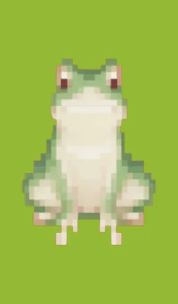 [LINE着せ替え] カエルのドット絵のきせかえ Green 03の画像1