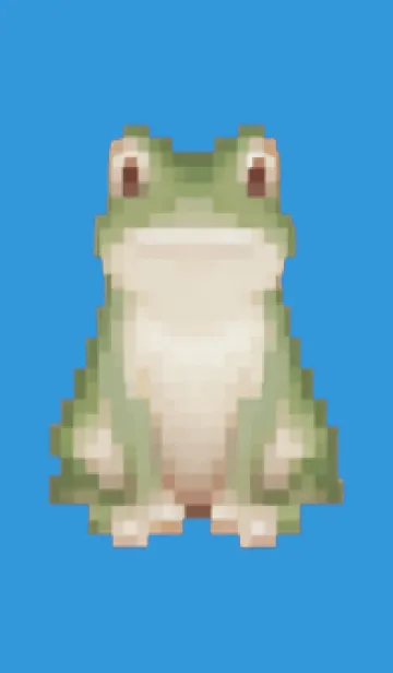 [LINE着せ替え] カエルのドット絵のきせかえ Blue 02の画像1