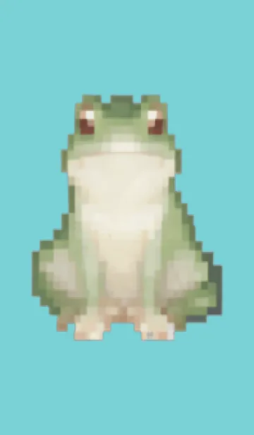 [LINE着せ替え] カエルのドット絵のきせかえ BEIGE 04の画像1