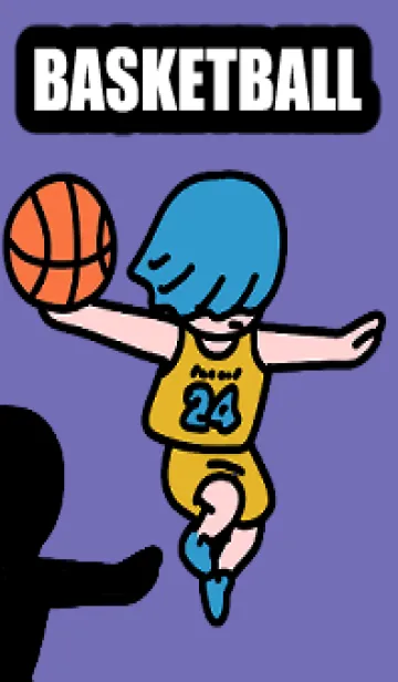 [LINE着せ替え] Basketball dunk 001 yellowpurpleの画像1