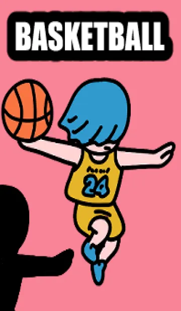 [LINE着せ替え] バスケダンク 黄ユニフォーム pinkの画像1