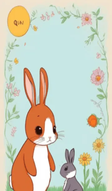 [LINE着せ替え] 可愛いウサギ - Q版 MDEBgの画像1
