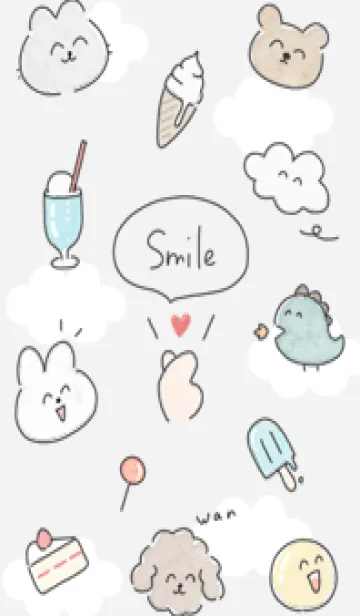 [LINE着せ替え] 笑顔のゆるい仲間達01_1の画像1