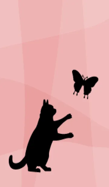 [LINE着せ替え] light pink 蝶と猫の画像1