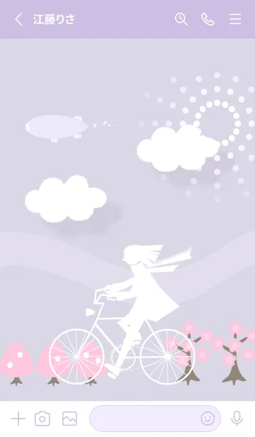 [LINE着せ替え] ライトパープル 春風にのって10_1の画像2