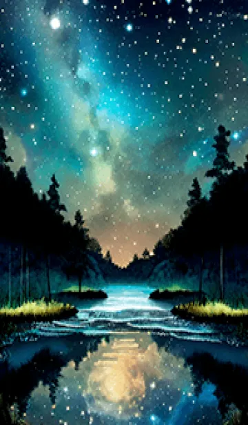 [LINE着せ替え] 綺麗な星空の夜景着せかえ#489の画像1