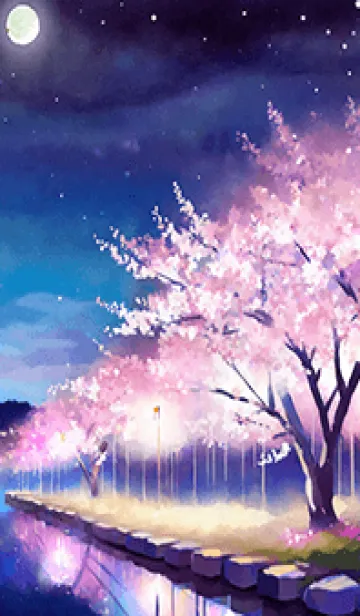 [LINE着せ替え] 美しい夜桜の着せかえ#340の画像1