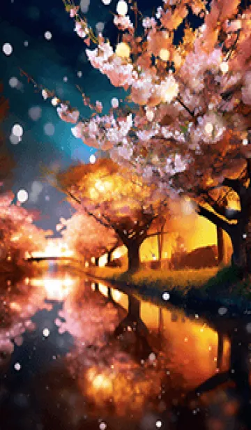 [LINE着せ替え] 美しい夜桜の着せかえ#338の画像1