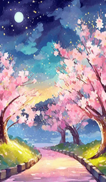 [LINE着せ替え] 美しい夜桜の着せかえ#343の画像1