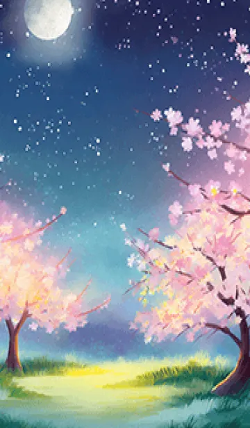 [LINE着せ替え] 美しい夜桜の着せかえ#344の画像1