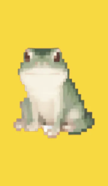 [LINE着せ替え] カエルのドット絵のきせかえ Yellow 01の画像1