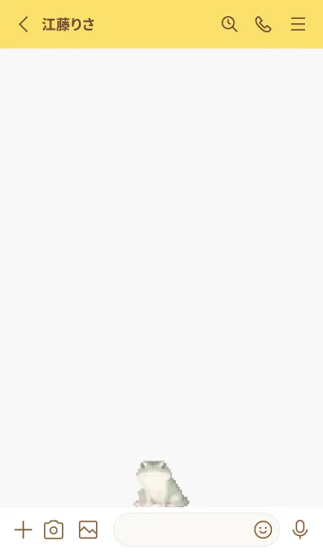 [LINE着せ替え] カエルのドット絵のきせかえ Yellow 01の画像2