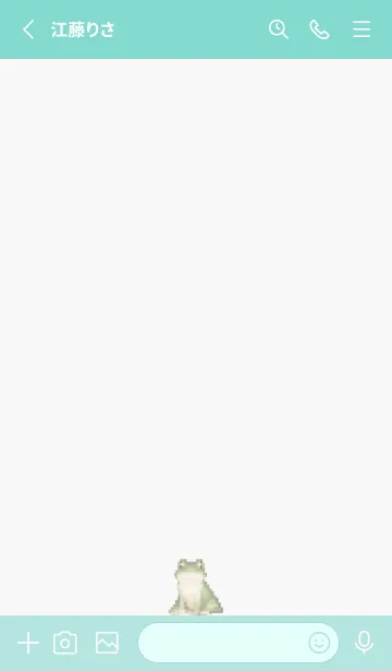 [LINE着せ替え] カエルのドット絵のきせかえ Green 08の画像2