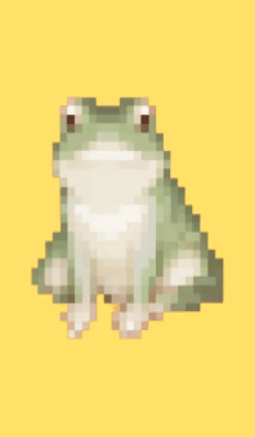 [LINE着せ替え] カエルのドット絵のきせかえ Yellow 04の画像1