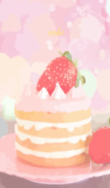 [LINE着せ替え] brown & yellow いちごのケーキの画像1