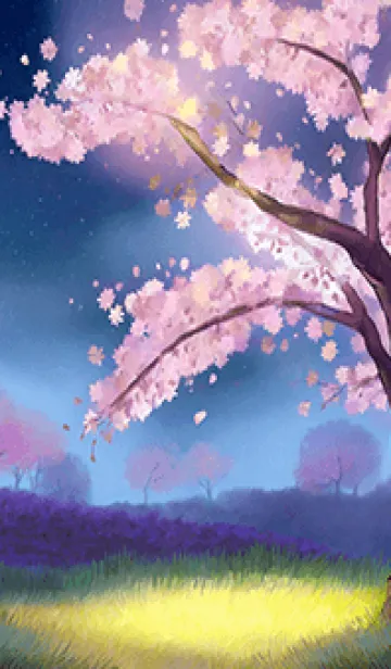 美しい夜桜の着せかえ#346の着せ替えメイン画像