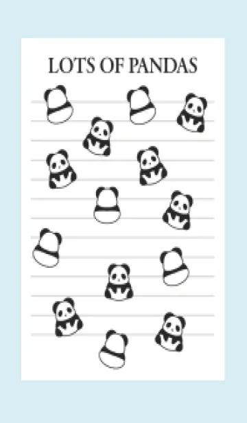 [LINE着せ替え] パンダたくさんノート/ライトブルー/黄色の画像1