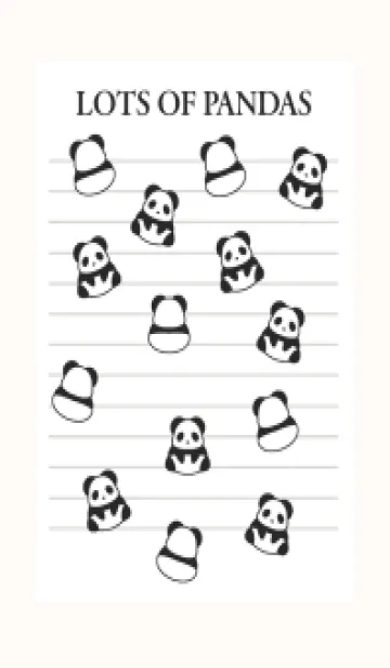 [LINE着せ替え] パンダたくさんノート/クリームピンクの画像1