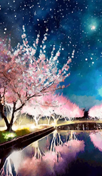 [LINE着せ替え] 美しい夜桜の着せかえ#349の画像1