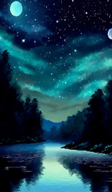 [LINE着せ替え] 綺麗な星空の夜景着せかえ#497の画像1