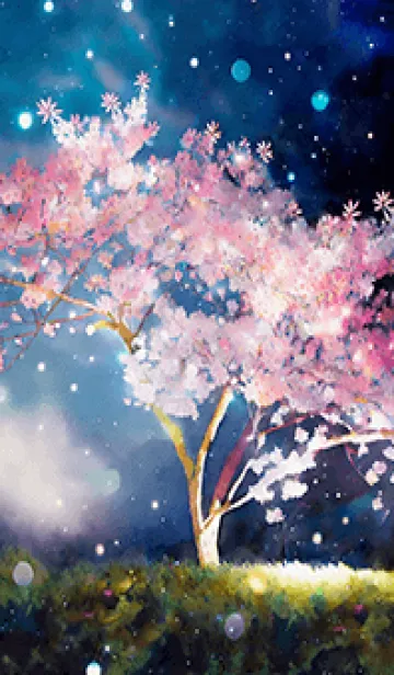 [LINE着せ替え] 美しい夜桜の着せかえ#350の画像1