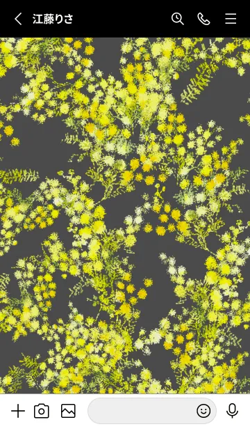 [LINE着せ替え] Spring color flowers -mimosa black-の画像2