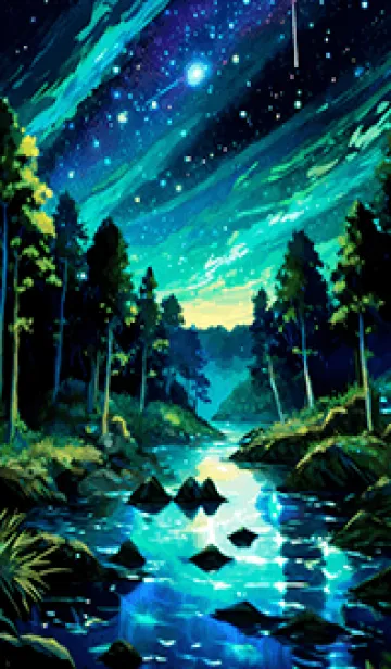 [LINE着せ替え] 綺麗な星空の夜景着せかえ#498の画像1