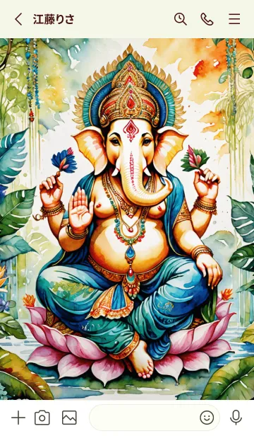 [LINE着せ替え] Ganesha Rich & Rich Water Color (JP)の画像2