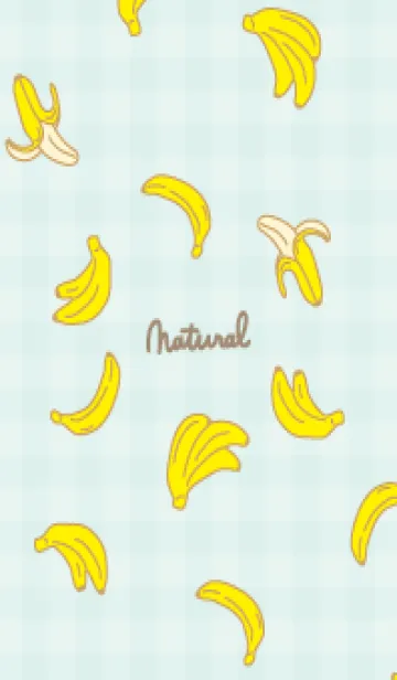 [LINE着せ替え] バナナ チェック柄12の画像1