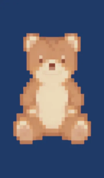 [LINE着せ替え] クマのドット絵のきせかえ Beige 05の画像1