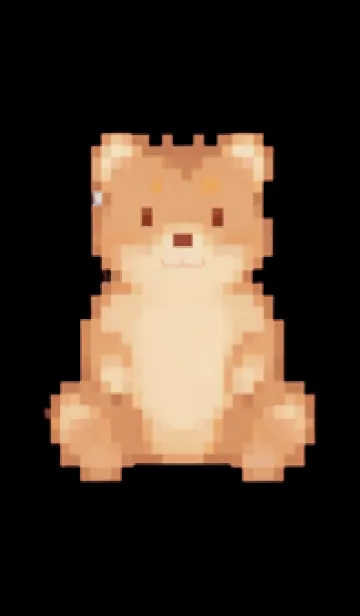 [LINE着せ替え] クマのドット絵のきせかえ Black 05の画像1