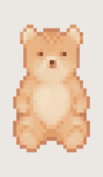 [LINE着せ替え] クマのドット絵のきせかえ Beige 01の画像1