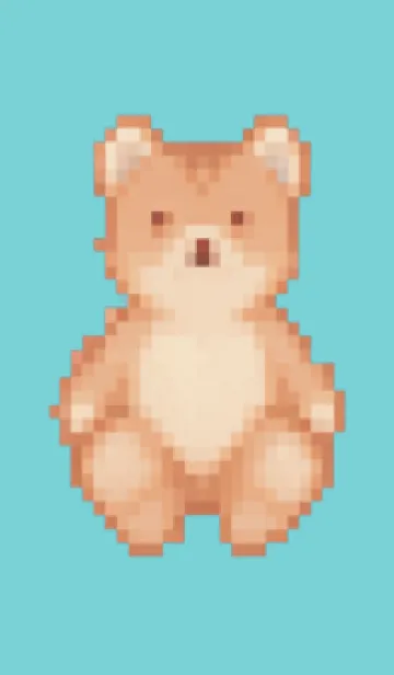 [LINE着せ替え] クマのドット絵のきせかえ Beige 04の画像1