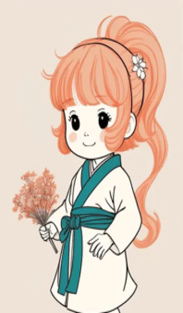 [LINE着せ替え] かわいい女性忍者 53LFbの画像1