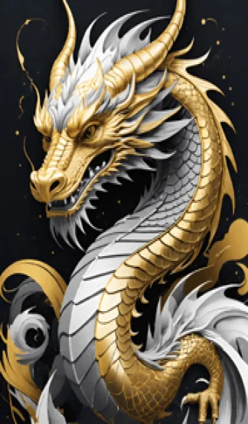 [LINE着せ替え] 財を招く金の龍が幸福をもたらす 7W8 6の画像1