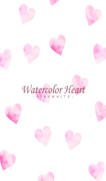 [LINE着せ替え] WatercolorHeart PINKWHITE 23の画像1