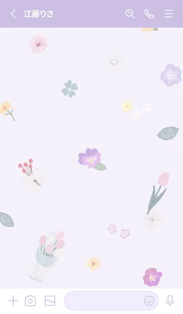 [LINE着せ替え] ライラック ハートの花束07_1の画像2