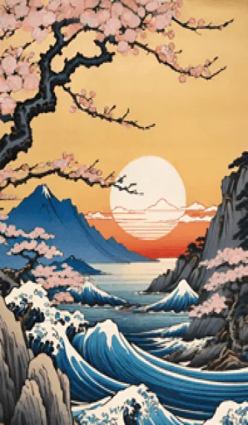 [LINE着せ替え] 浮世絵 山海桜花 APwnyの画像1