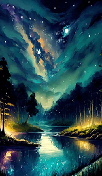 [LINE着せ替え] 綺麗な星空の夜景着せかえ#503の画像1