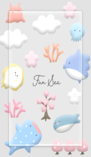 [LINE着せ替え] Gray ぷっくり楽しい海01_1の画像1