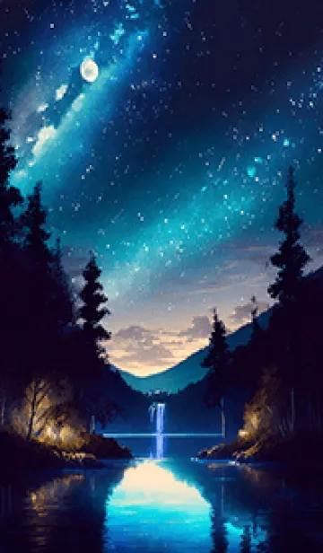[LINE着せ替え] 綺麗な星空の夜景着せかえ#502の画像1