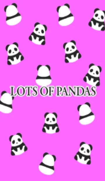 [LINE着せ替え] たくさんパンダ/蛍光ピンク/ブラックの画像1