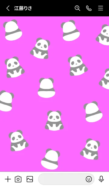 [LINE着せ替え] たくさんパンダ/蛍光ピンク/ブラックの画像2