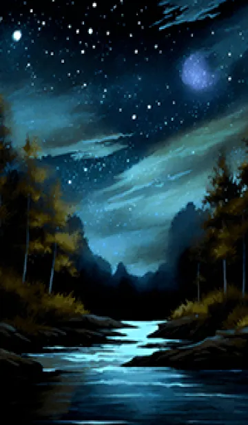 [LINE着せ替え] 綺麗な星空の夜景着せかえ#501の画像1